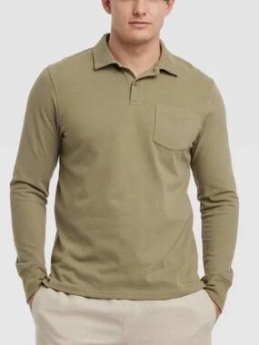 Goodfellow & Co Olive Green Long Sleeve Polo